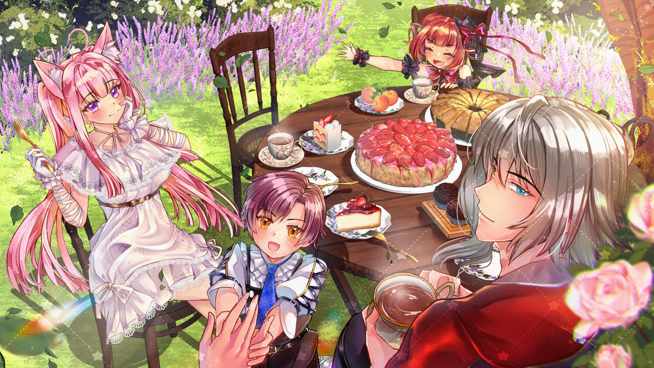 Tea time in a flower garden airship NECOgame Entry Contest #2